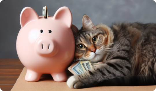猫と豚の貯金箱